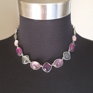 Napier Vintage Silver Purple  Necklace